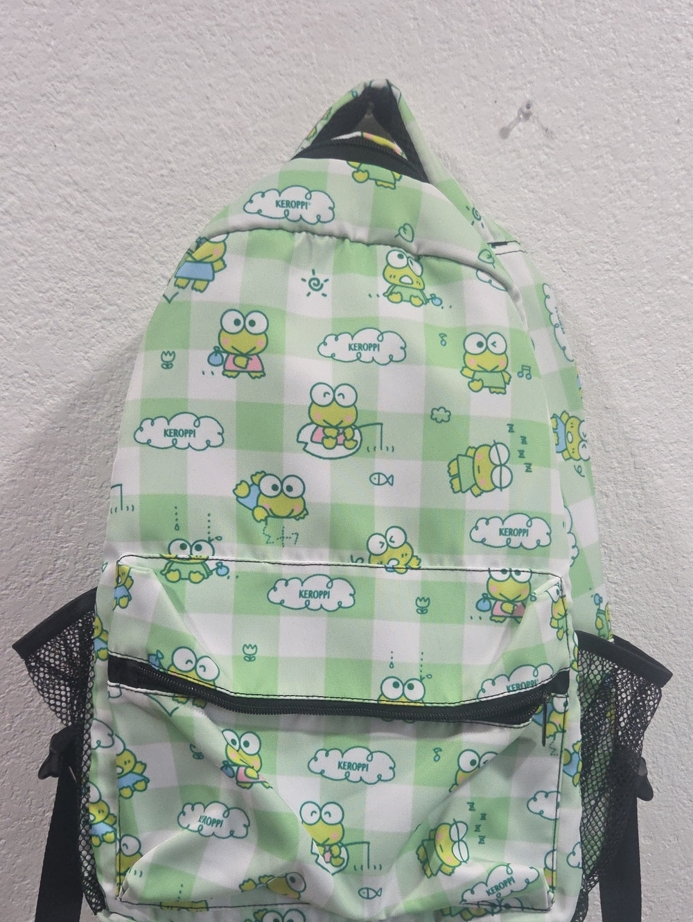 Green Kids Backpack - Cute Frog Print